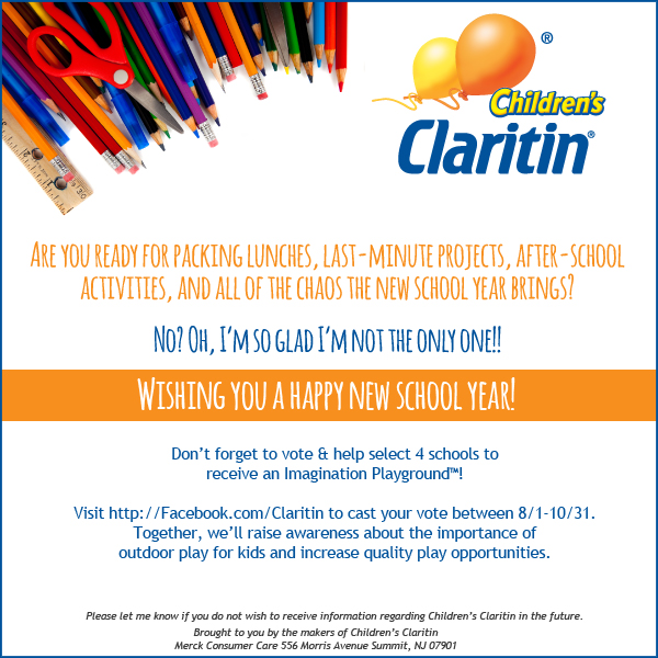 As a member of the Children’s Claritin Mom Crew, I receive product samples and promotional items to share and use as I see fit. No monetary compensation has taken place and any opinions expressed by me are honest and reflect my actual experience.  