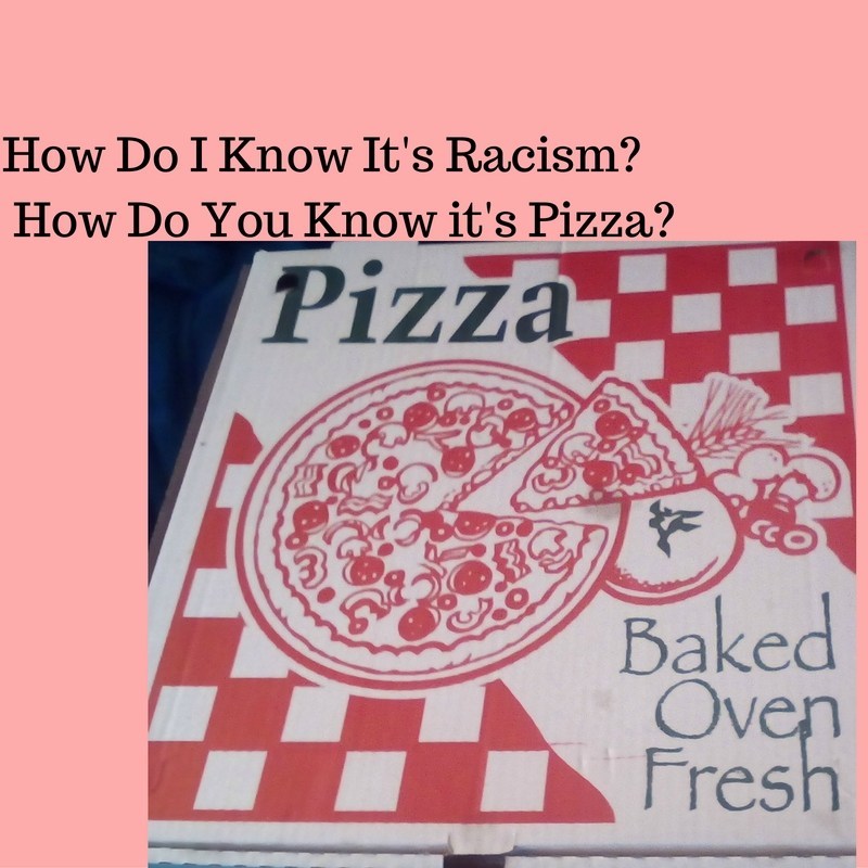 I have a new response for when people ask me how I know a person is a racist or an action was racism. I am going to ask them how they know pizza is pizza.